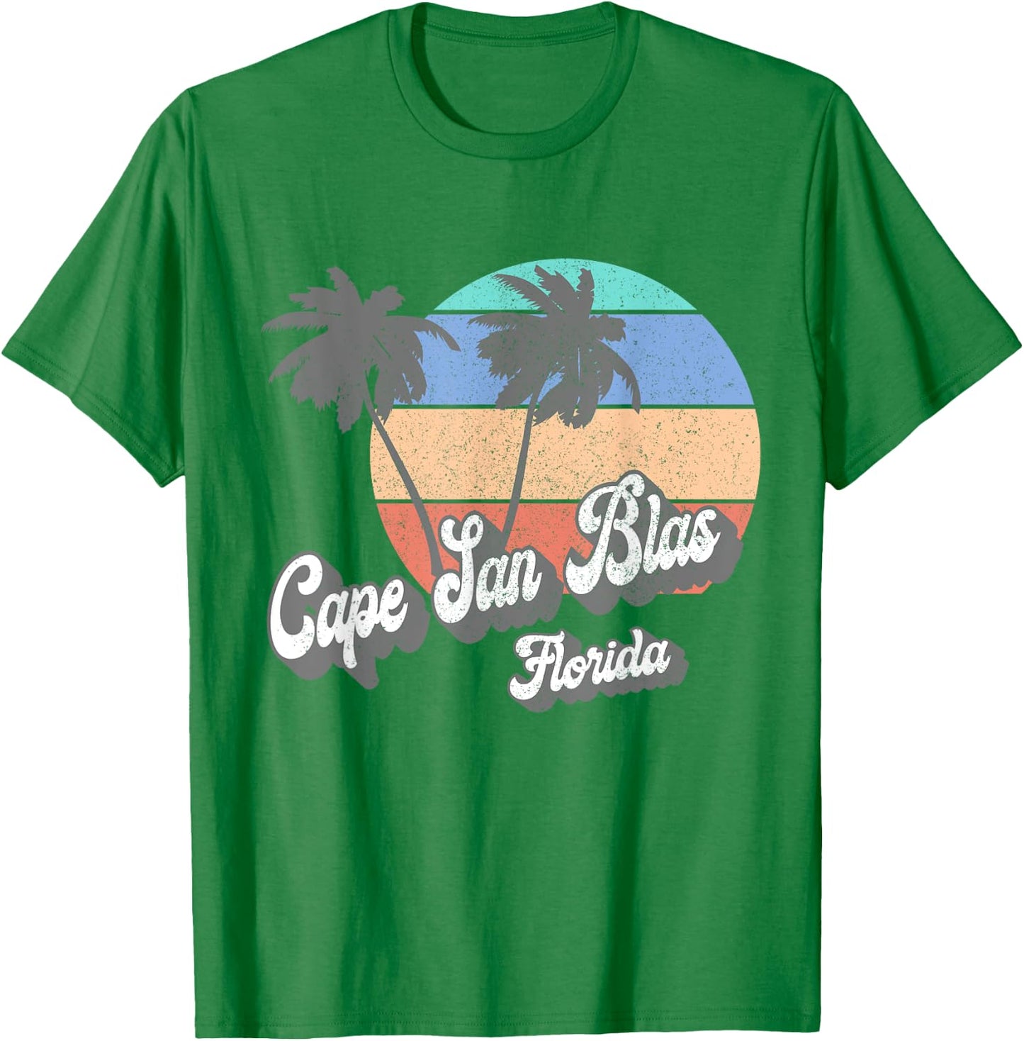 Retro Cape San Blas Florida FL Vintage Beach Surf T-Shirt - T-Shirt | Irish Green