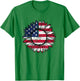 American Flag Sunflower Graphic 4th of July Plus Size T-Shirt - T-Shirt | Irish Green