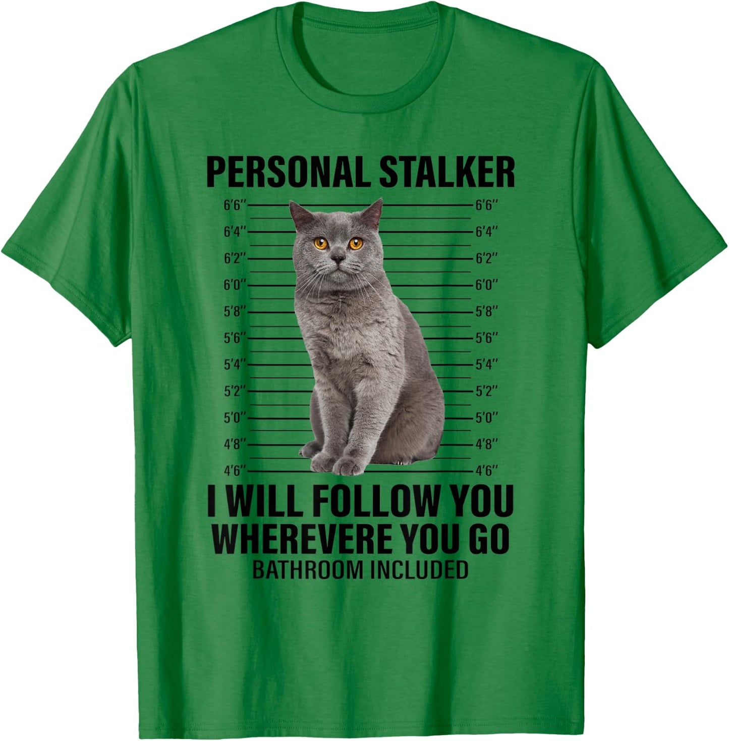 Funny Cat Shirt Personal Stalker Cat Meme - Cat Lover Women T-Shirt - T-Shirt | Irish Green
