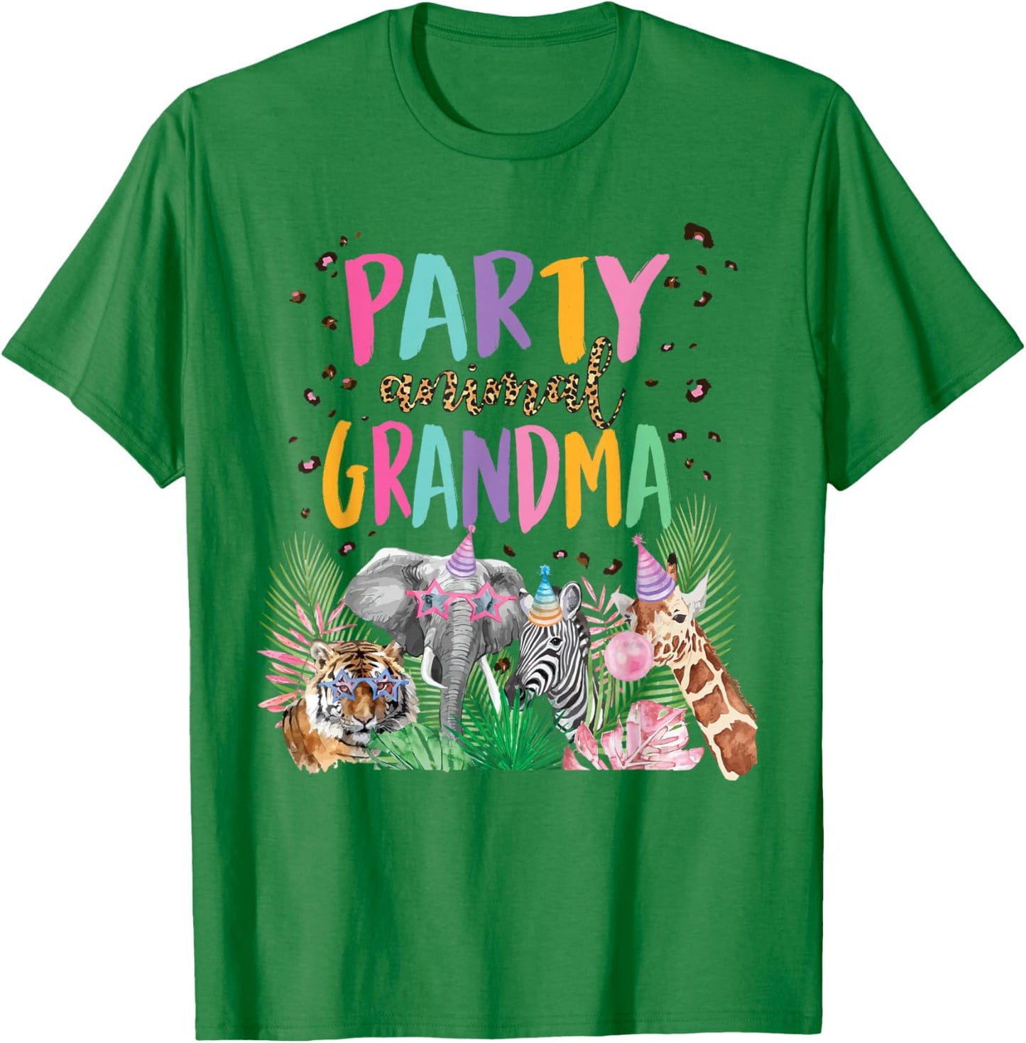 Grandma Of The Birthday Boy Girl Zoo Theme Animal Party T-Shirt - T-Shirt | Irish Green