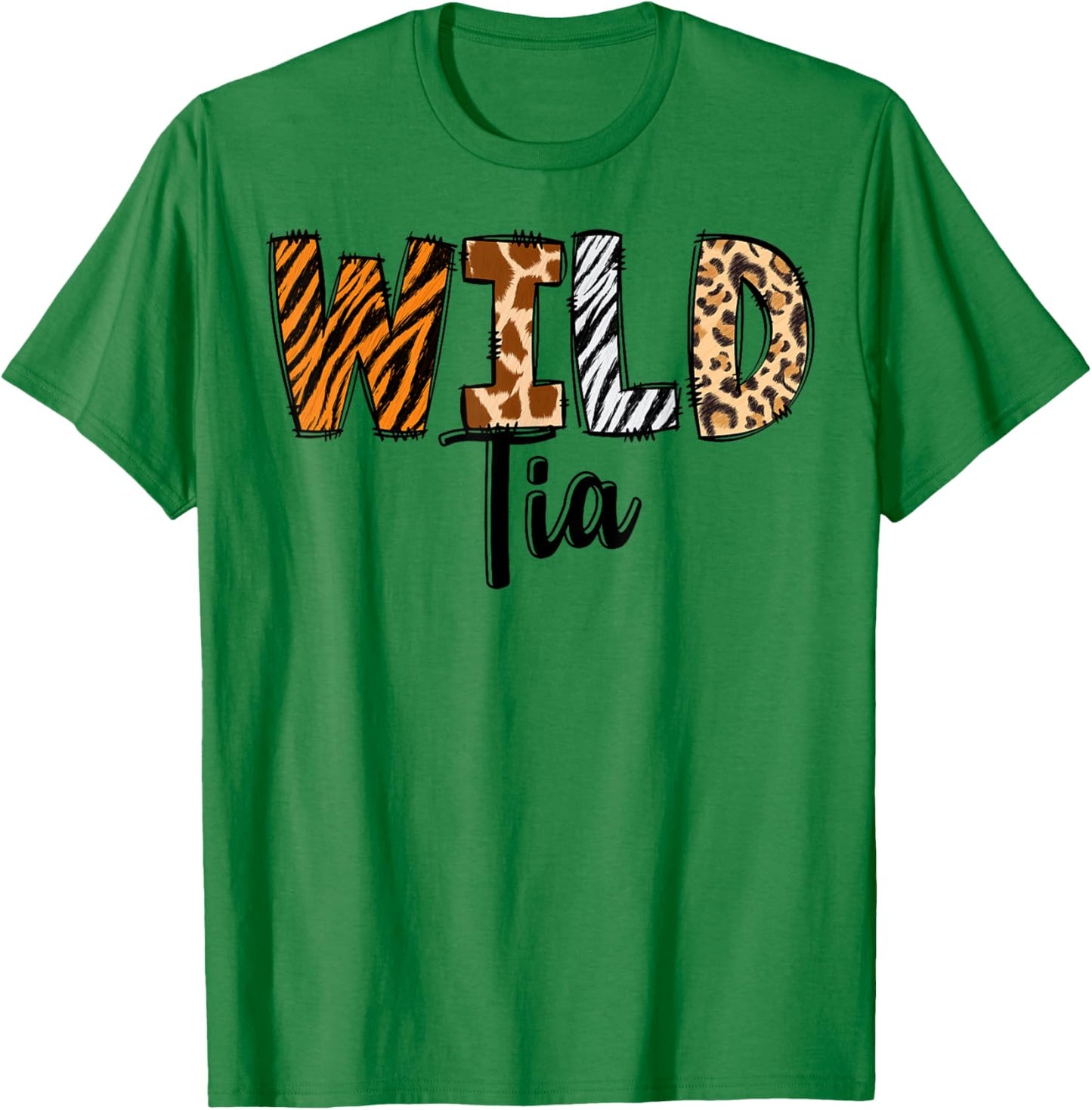 Wild Tia Zoo Born Two Be Wild B-day Safari Jungle Animal T-Shirt - T-Shirt | Irish Green