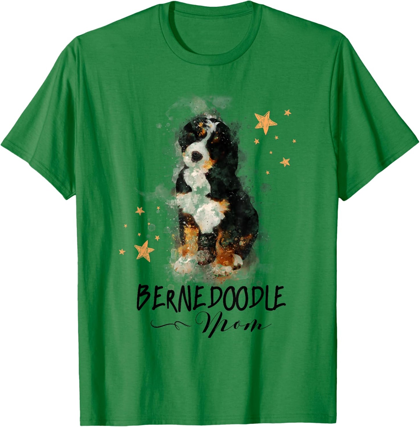 Watercolor Bernedoodle Mom Doodle Lover Gift T-Shirt - T-Shirt | Irish Green