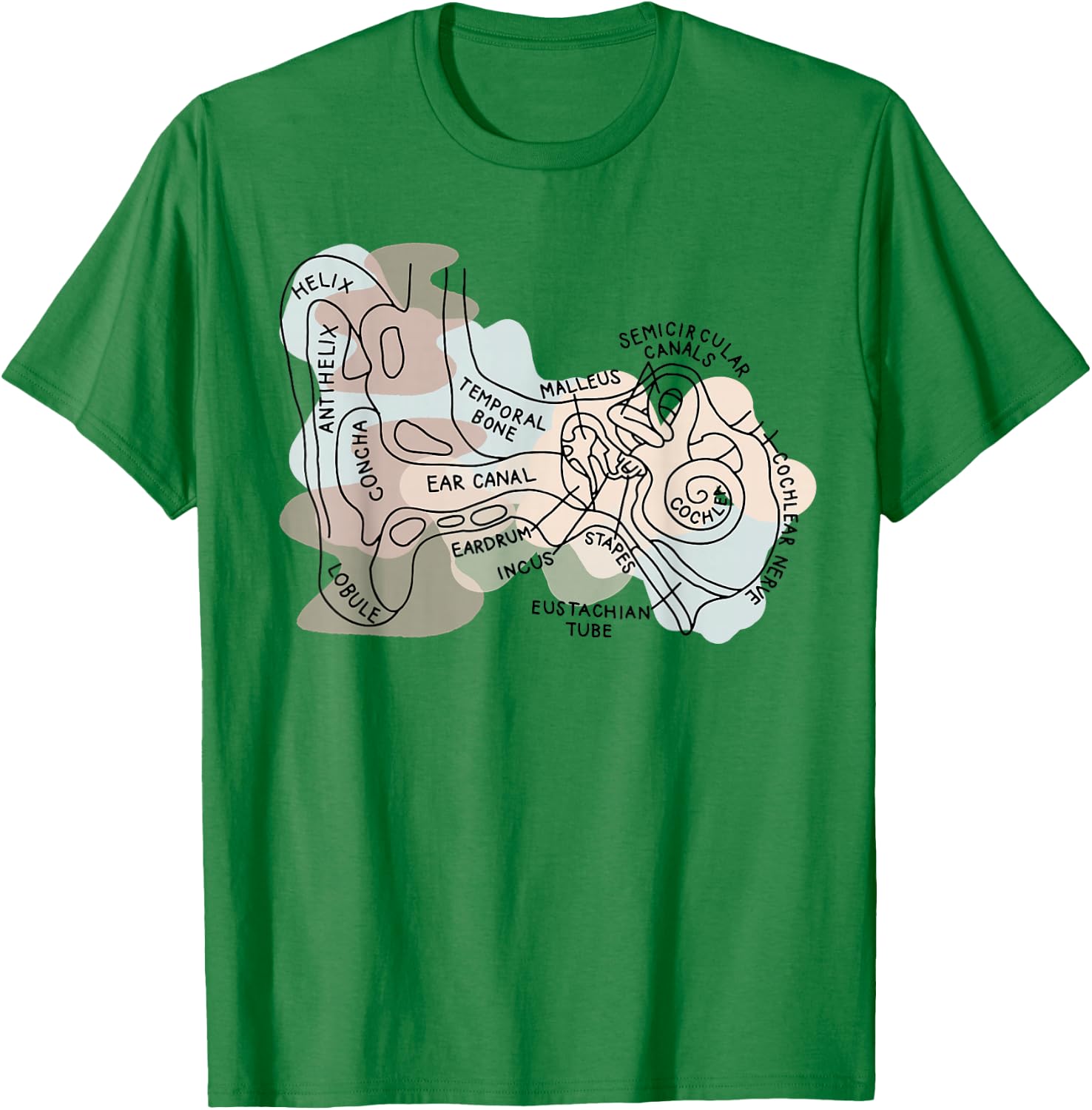 Audiology Audiologist Vestibular Therapist Inner Ear Anatomy T-Shirt - T-Shirt | Irish Green