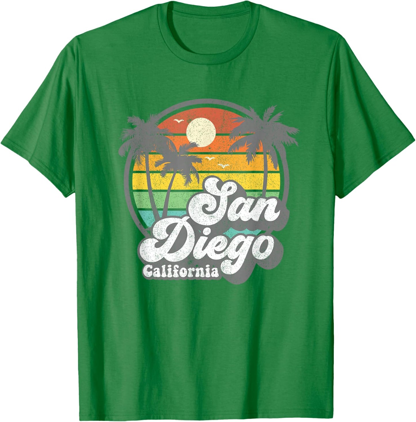 Vintage San Diego Beach California Surfing Retro Surf Gift Small T-Shirt - T-Shirt | Irish Green