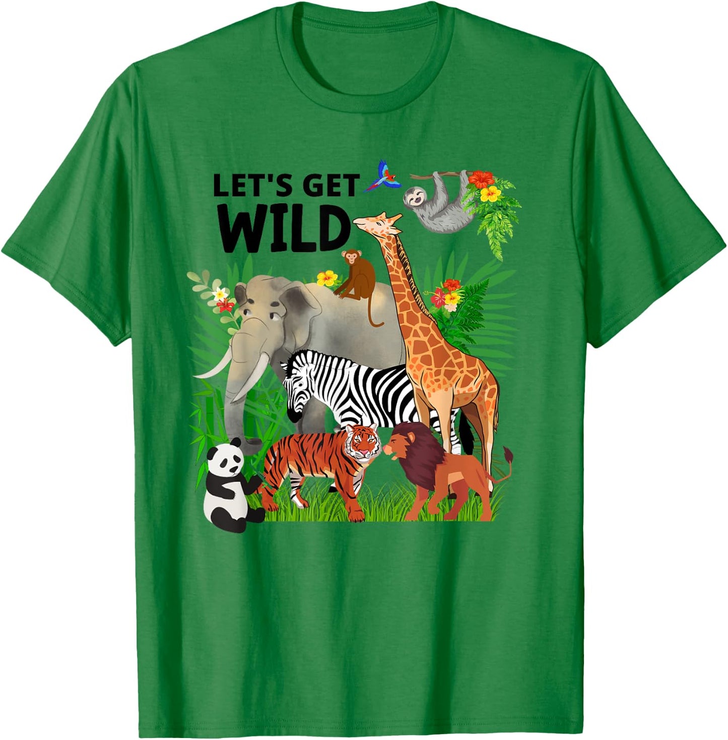 Zoo Animals Wildlife Birthday Party A Day At The Zoo Safari T-Shirt - T-Shirt | Irish Green
