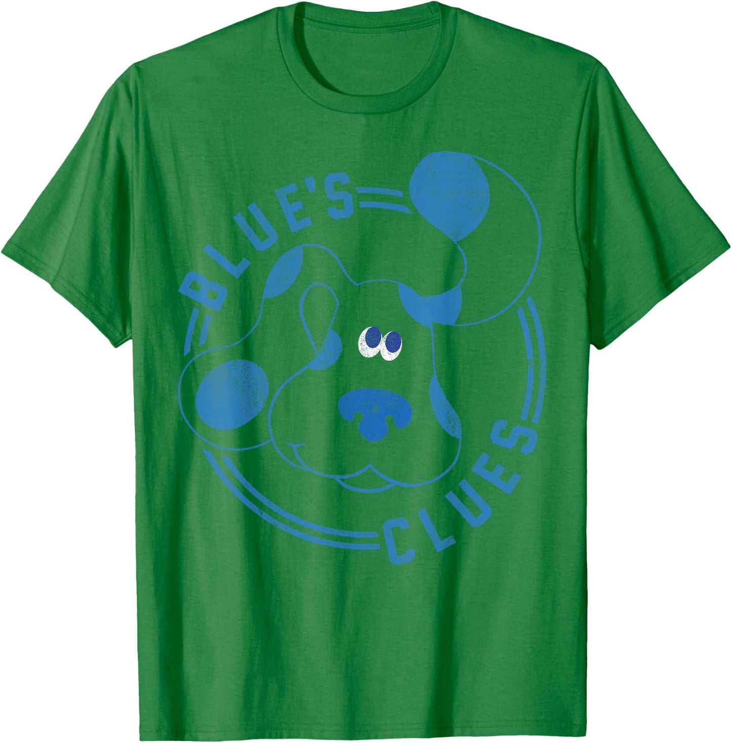 Blue's Clues Blue Big Face Portrait T-Shirt - T-Shirt | Irish Green