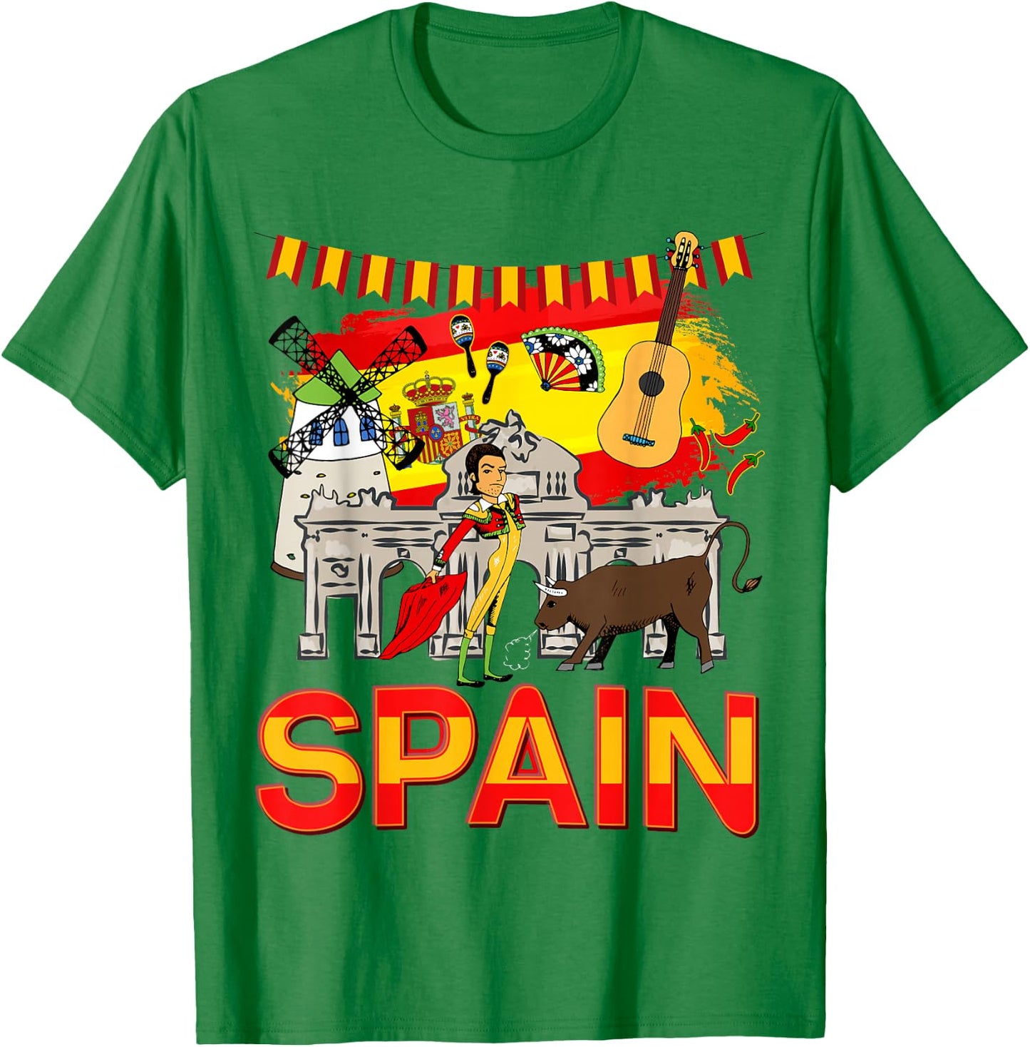 Spanish Flag Idea for Kids & Spanish Memorabilia Spain T-Shirt - T-Shirt | Irish Green