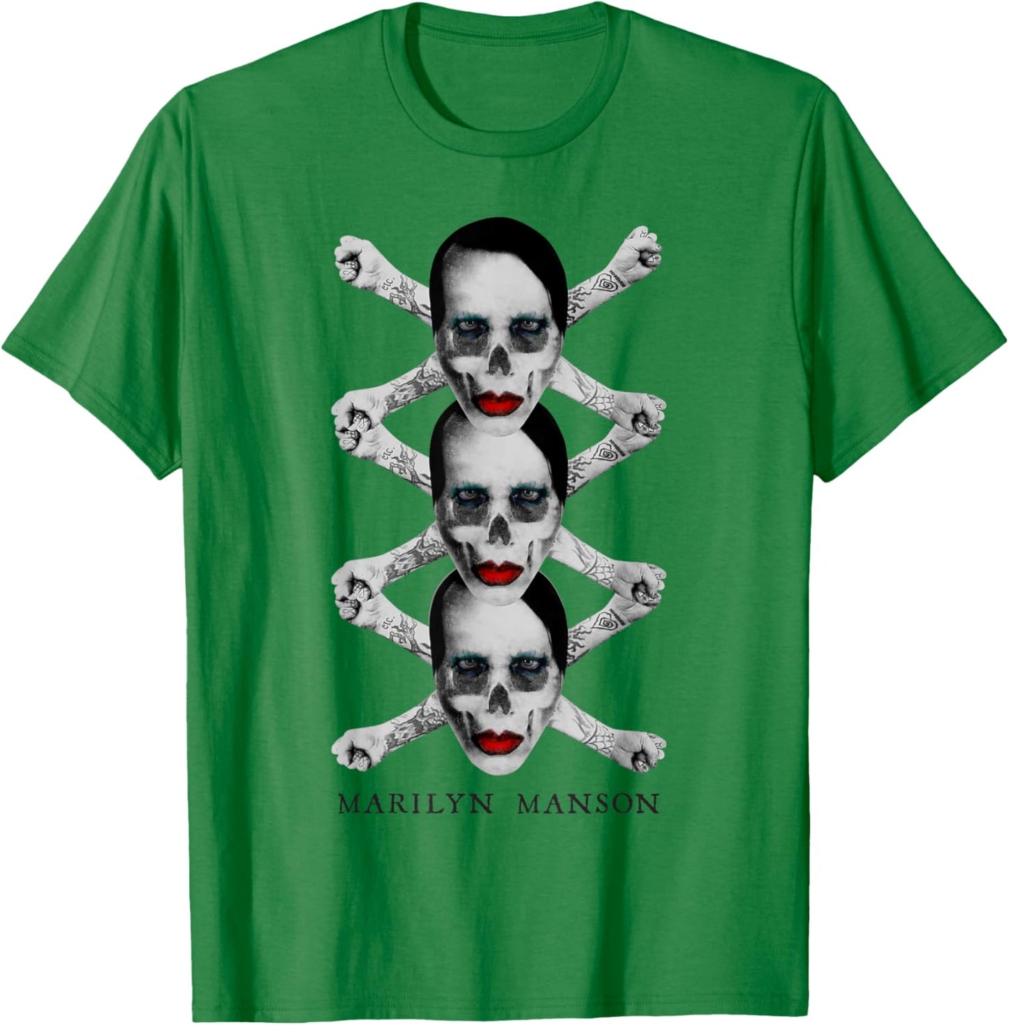 Marilyn Manson – Crossbones X3 T-Shirt - T-Shirt | Irish Green