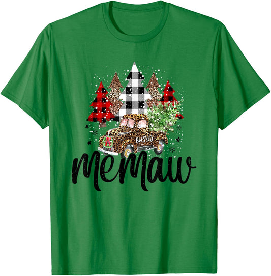 Blessed Memaw Christmas Truck - Grandma Gift T-Shirt - T-Shirt | Irish Green