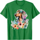 Floral Wildflower Wiener & Dachshund T-Shirt - T-Shirt | Irish Green