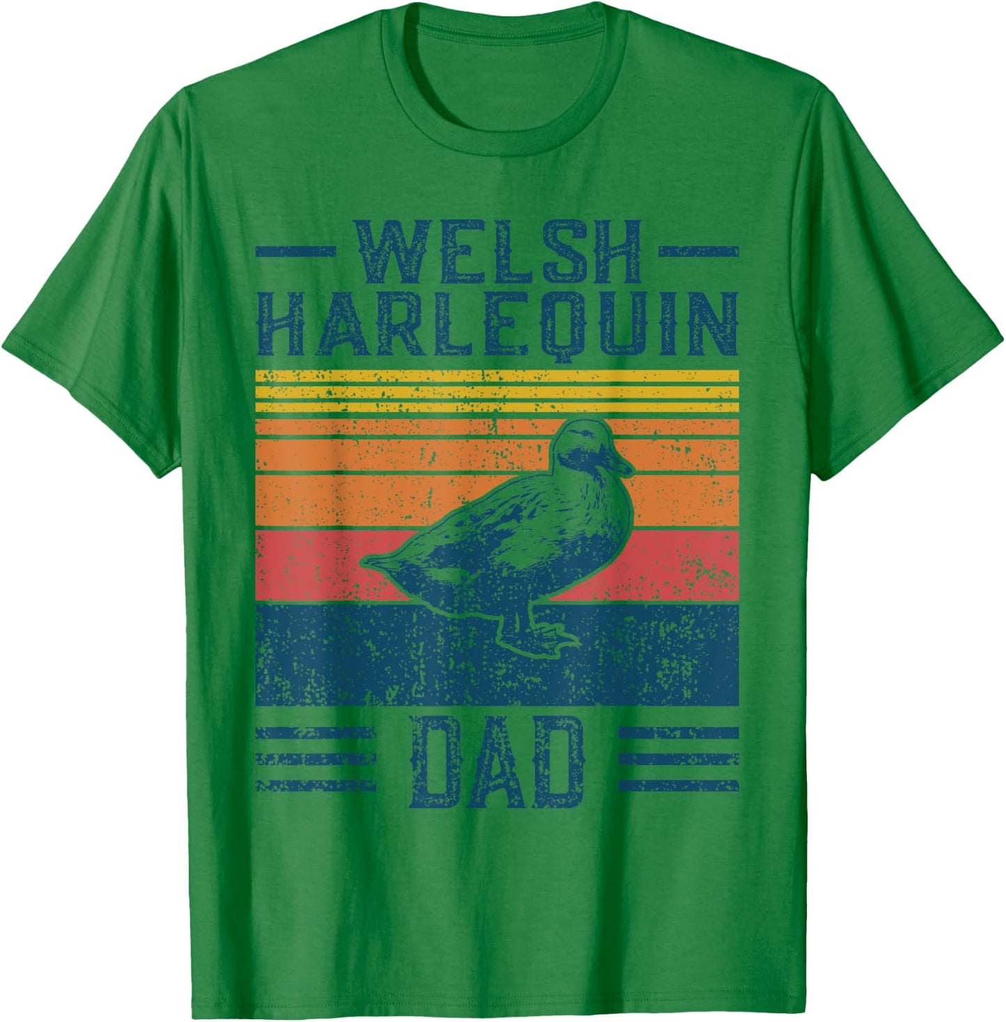 Best Duck Dad Men - Vintage Welsh Harlequin T-Shirt - T-Shirt | Irish Green