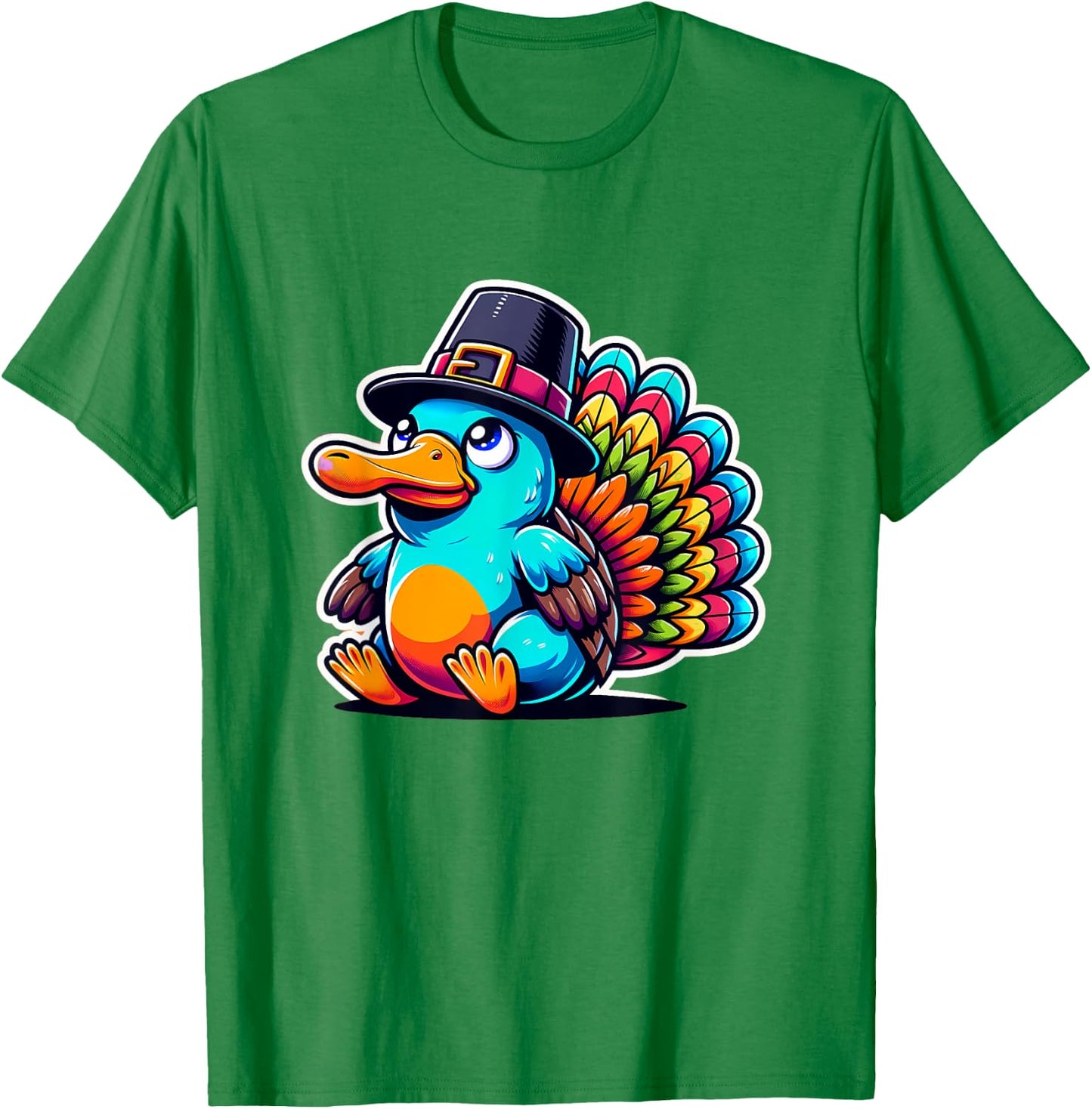 Humor Thanksgiving Turkey Platypus T-Shirt - T-Shirt | Irish Green