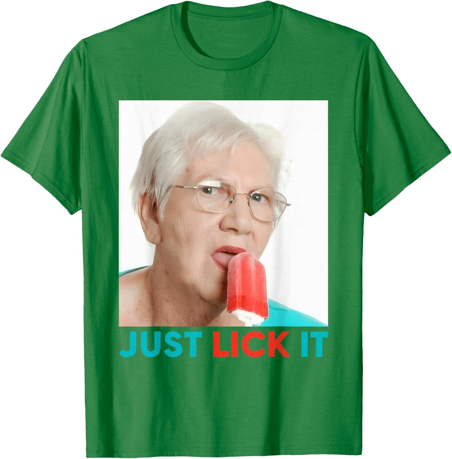 Grandma Just Lick It. Grandma Licks Ice Cream Meme Ice Lovers Summer T-Shirt - T-Shirt | Irish Green