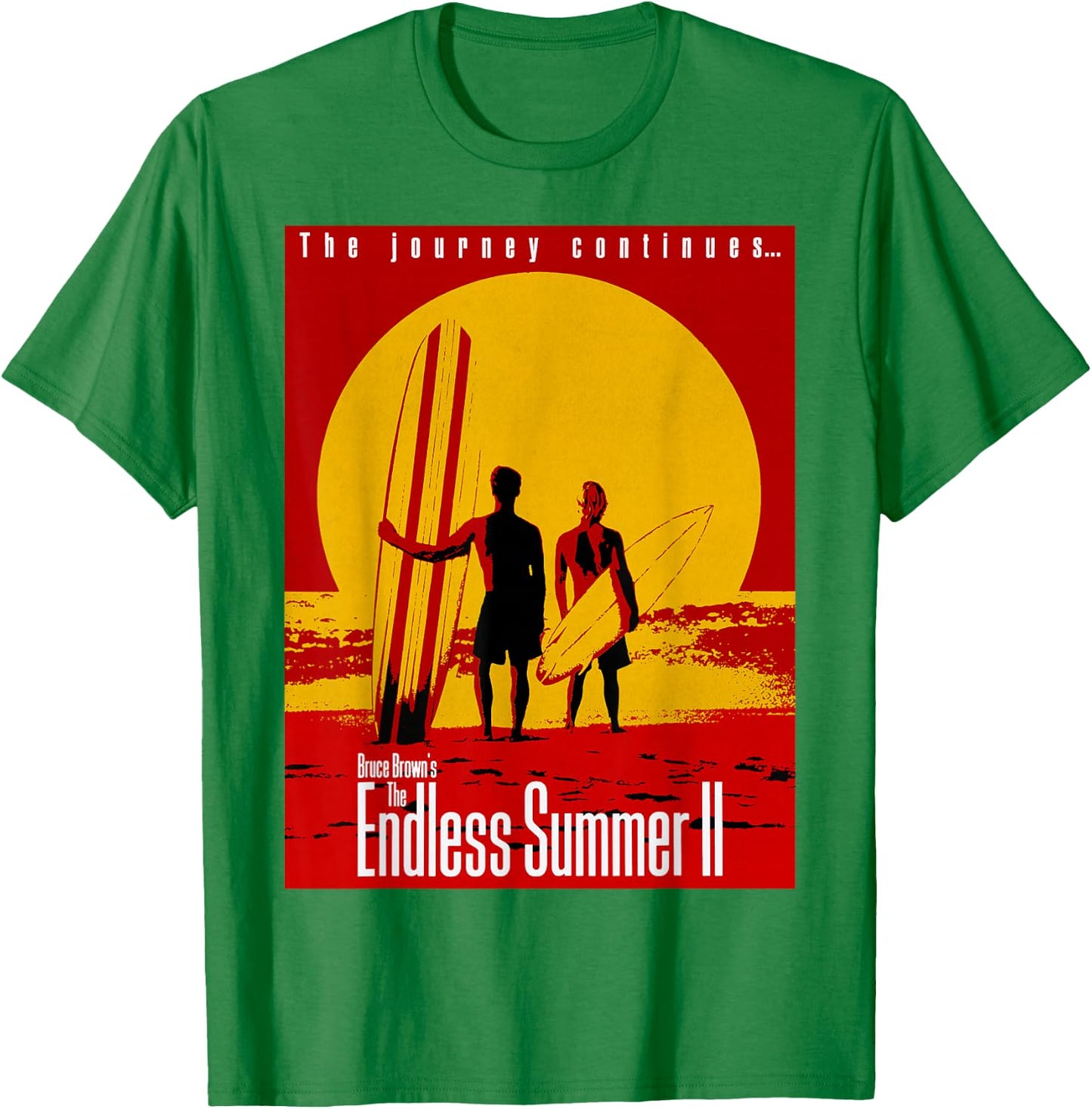 The Endless Summer II 1994 Vintage Surf Movie Poster T-Shirt - T-Shirt | Irish Green