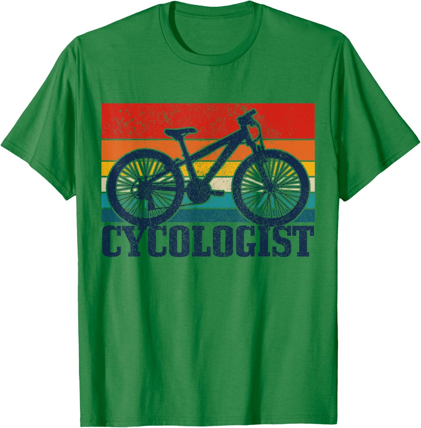Vintage Cycologist Mountain Bike MTB Cycling Funny Gift T-Shirt - T-Shirt | Irish Green