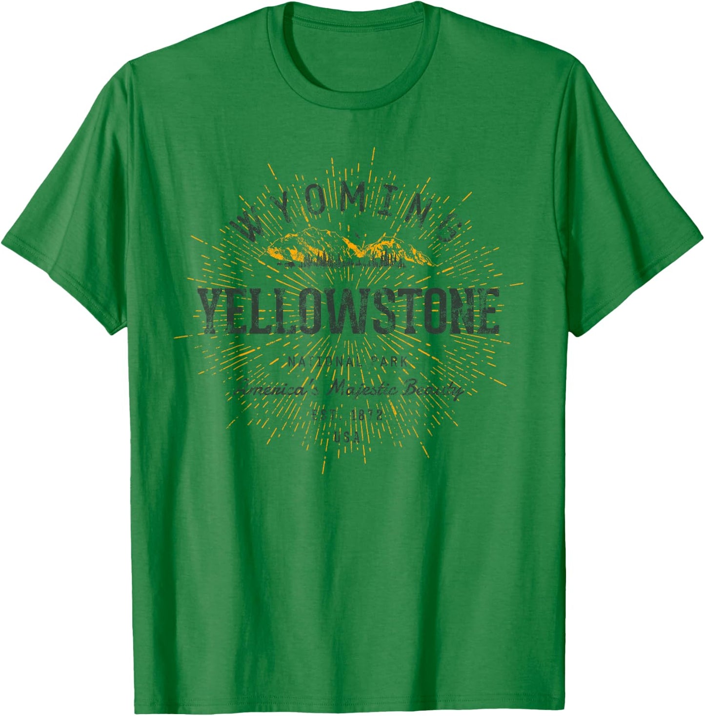 Retro Style Vintage Yellowstone National Park T-Shirt - T-Shirt | Irish Green
