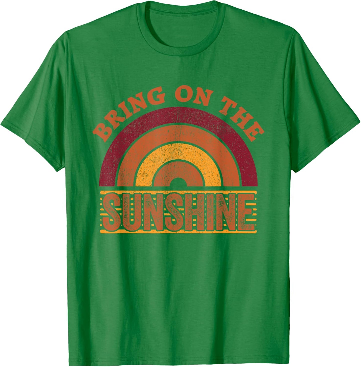 Bring On The Sunshine Shirt Vintage Rainbow Retro Sunshine T-Shirt - T-Shirt | Irish Green