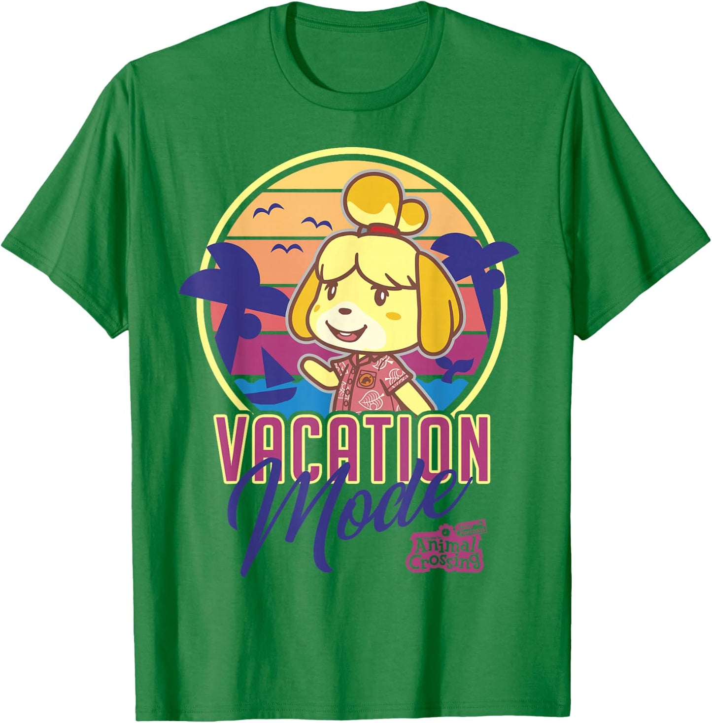 Animal Crossing: New Horizons Isabelle Vacation Mode Vintage T-Shirt - T-Shirt | Irish Green
