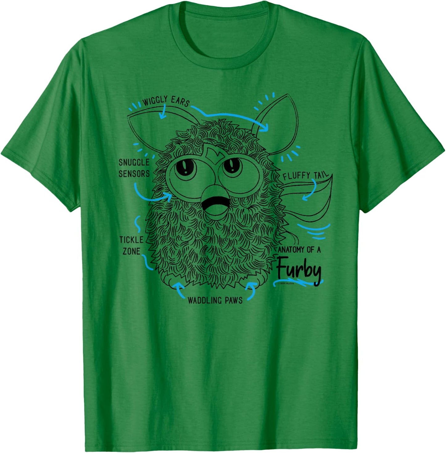 Furby Anatomy of A Furby Retro Textbook Diagram T-Shirt - T-Shirt | Irish Green