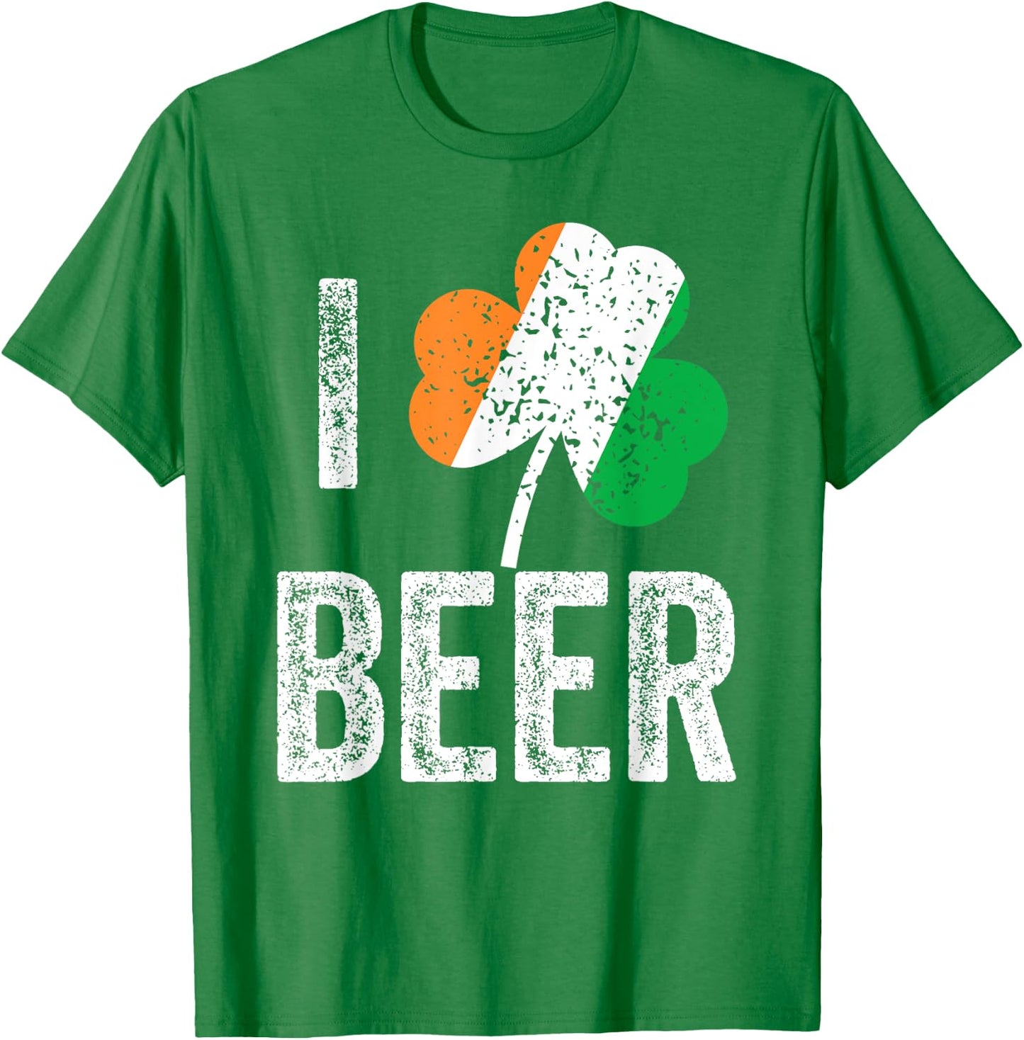 Drinking Saint Patricks Day Irish Flag Shamrock I Love Beer T-Shirt - T-Shirt | Irish Green