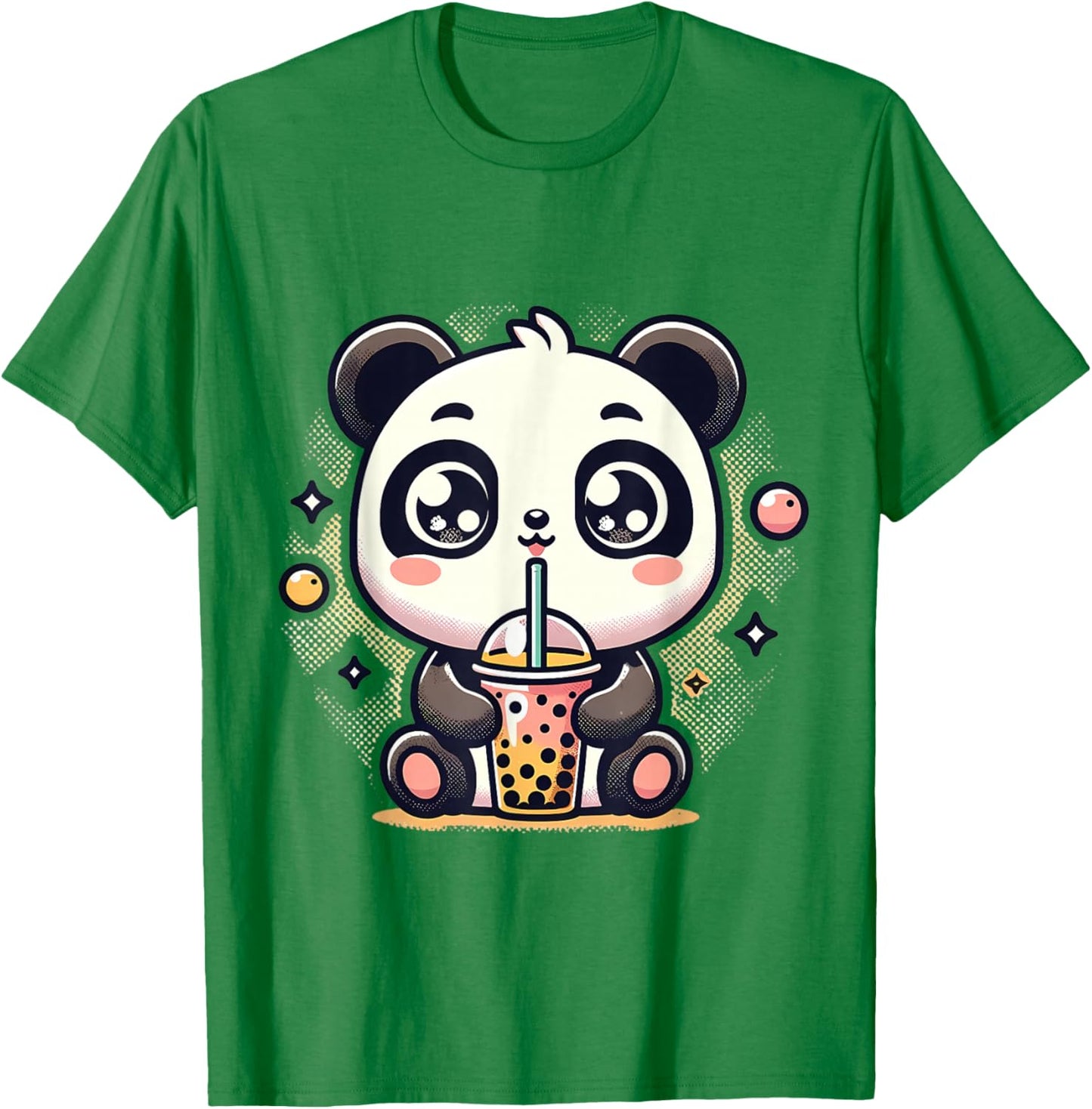 Panda Kawaii Boba Bubble Tea Cute Anime For Kids T-Shirt - T-Shirt | Irish Green