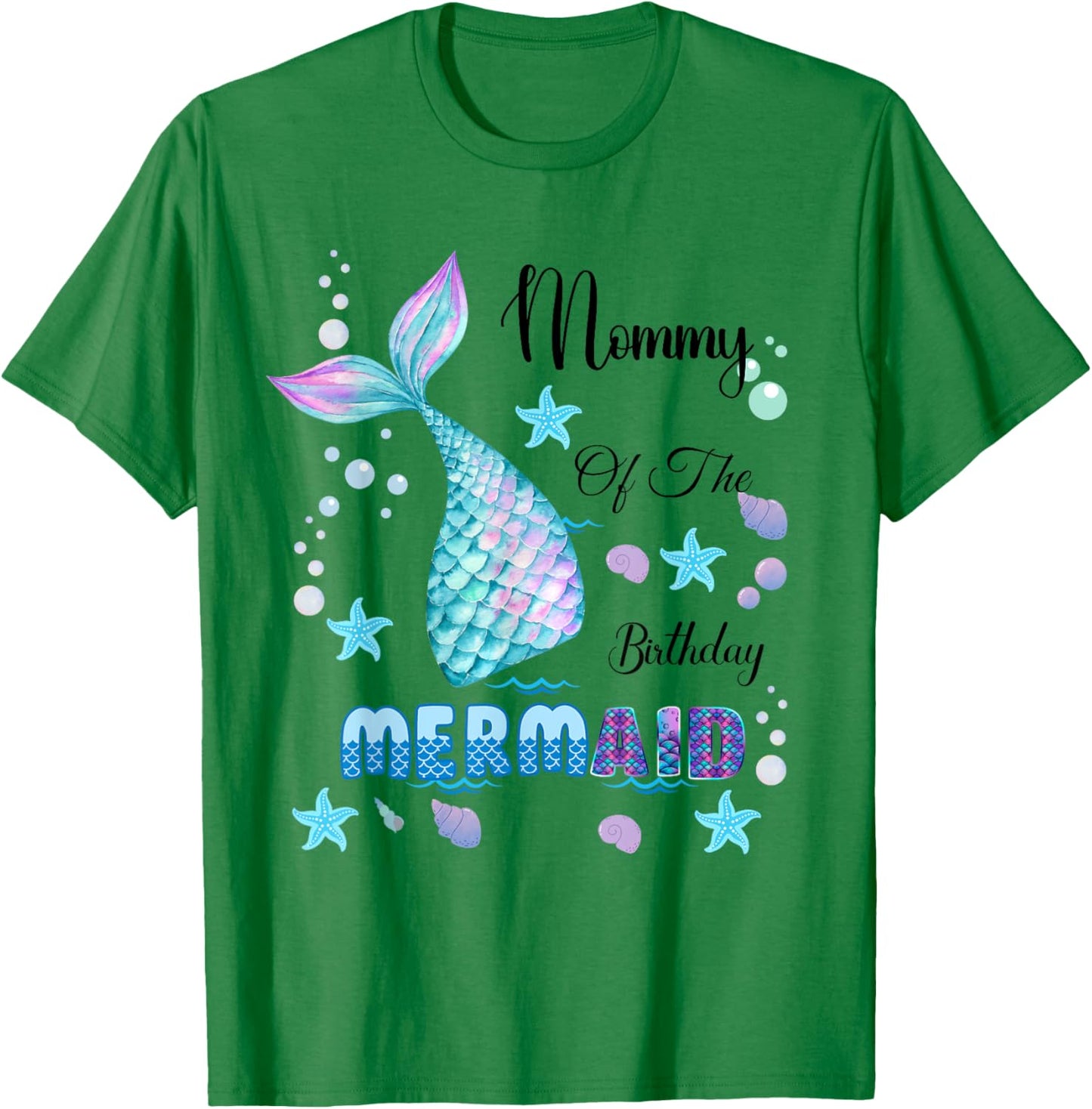 Mommy Of The Birthday Mermaid Bday Party Mermaid Kids T-Shirt - T-Shirt | Irish Green