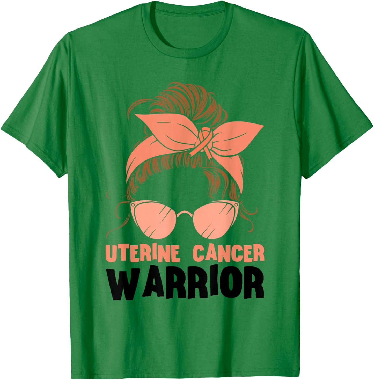 Uterine Cancer Warrior Messy Endometrial Cancer Awareness T-Shirt - T-Shirt | Irish Green