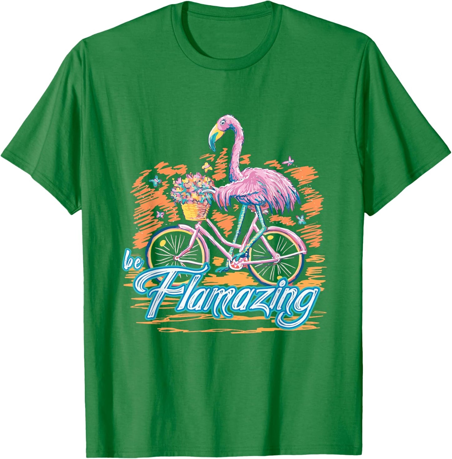 Be Flamazing Funny Flamingo Bicycle Lover Summer Vibes Women T-Shirt - T-Shirt | Irish Green