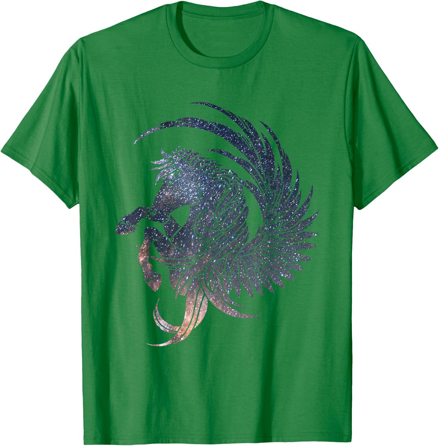 Mystical Pegasus starry sky T-Shirt - T-Shirt | Irish Green