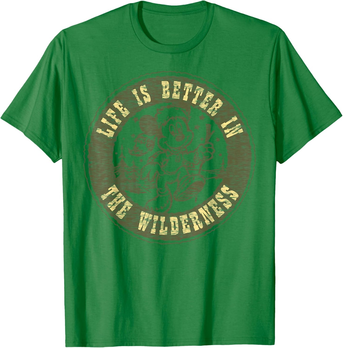 Disney Mickey and Friends Life is Better in The Wilderness Small T-Shirt - T-Shirt | Irish Green