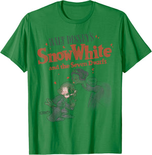 Disney Snow White & Dopey Distressed Portrait Small T-Shirt - T-Shirt | Irish Green