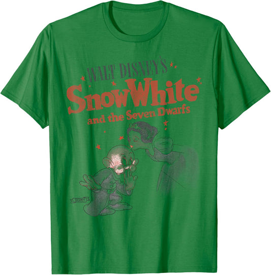 Disney Snow White & Dopey Distressed Portrait Small T-Shirt - T-Shirt | Irish Green