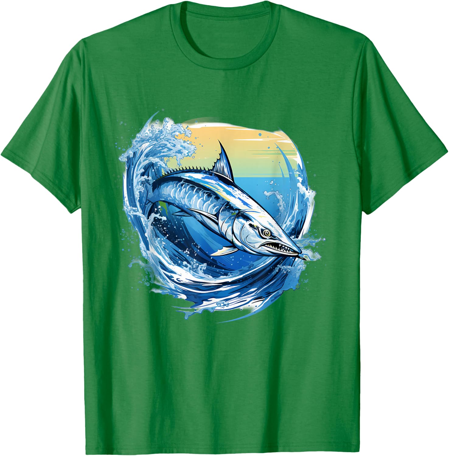 Retro Style King Mackerel T-Shirt - T-Shirt | Irish Green