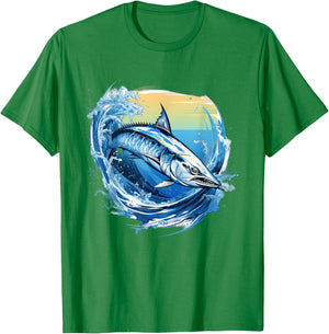 Retro Style King Mackerel T-Shirt - T-Shirt | Irish Green