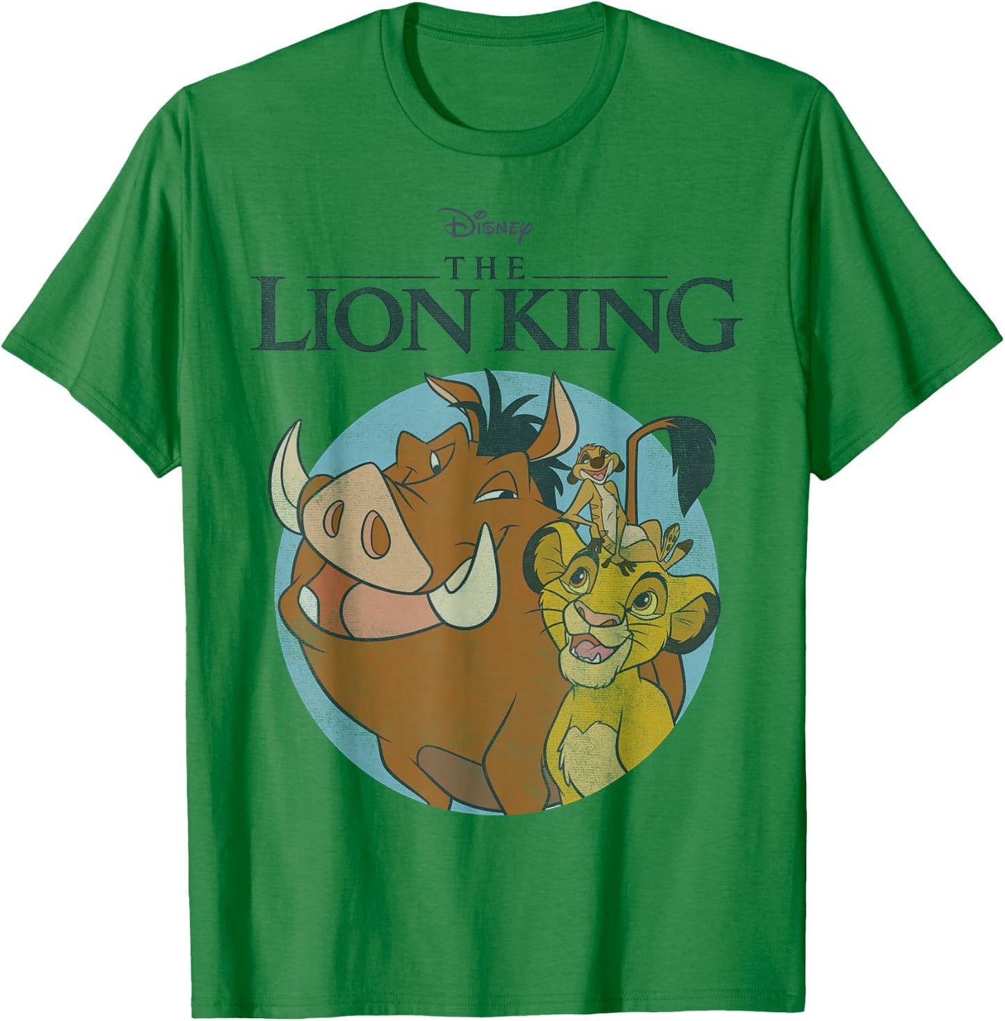 Disney The Lion King Timon Pumbaa & Simba Portrait Logo T-Shirt - T-Shirt | Irish Green