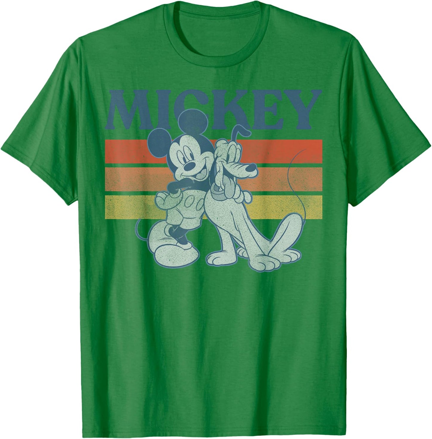 Disney Mickey and Friends Mickey and Pluto Retro T-Shirt - T-Shirt | Irish Green