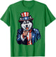 Siberian Husky Dog Uncle Sam Pointing Finger 4th Of July men T-Shirt - T-Shirt | Irish Green