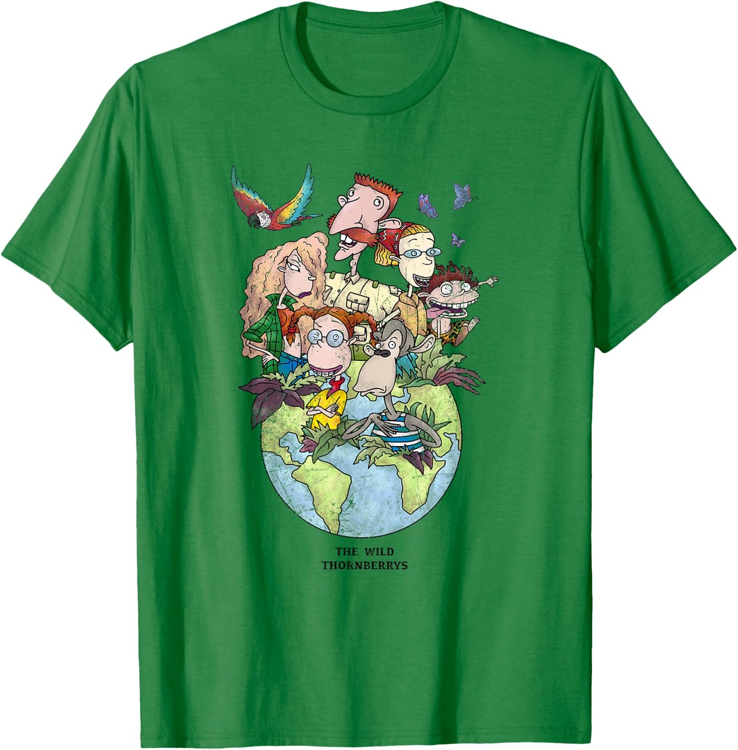 The Wild Thornberry's Earth Day Distressed Group Shot T-Shirt - T-Shirt | Irish Green