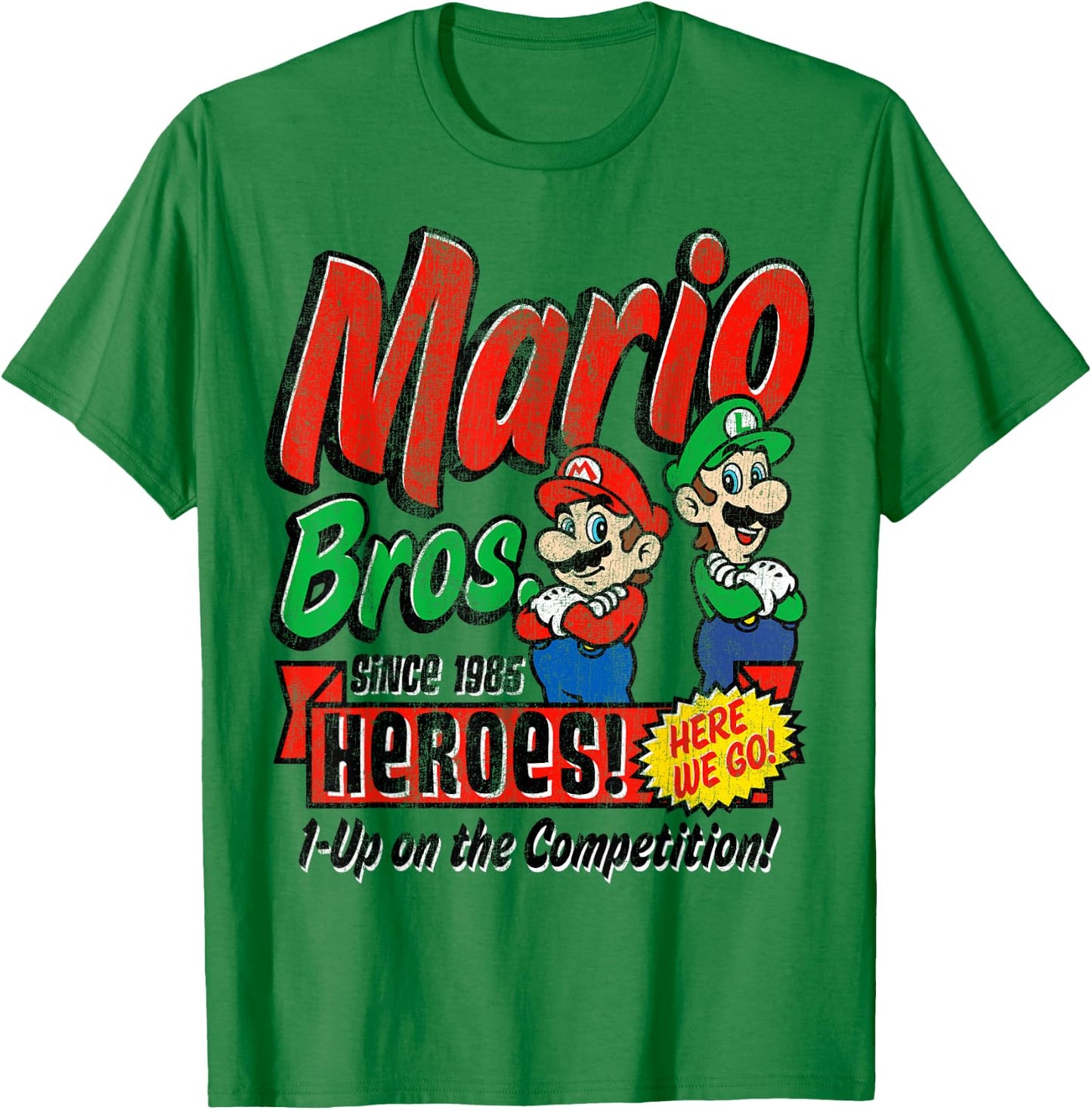 Super Mario Bros. Mario & Luigi Since 1985 Heroes T-Shirt - T-Shirt | Irish Green