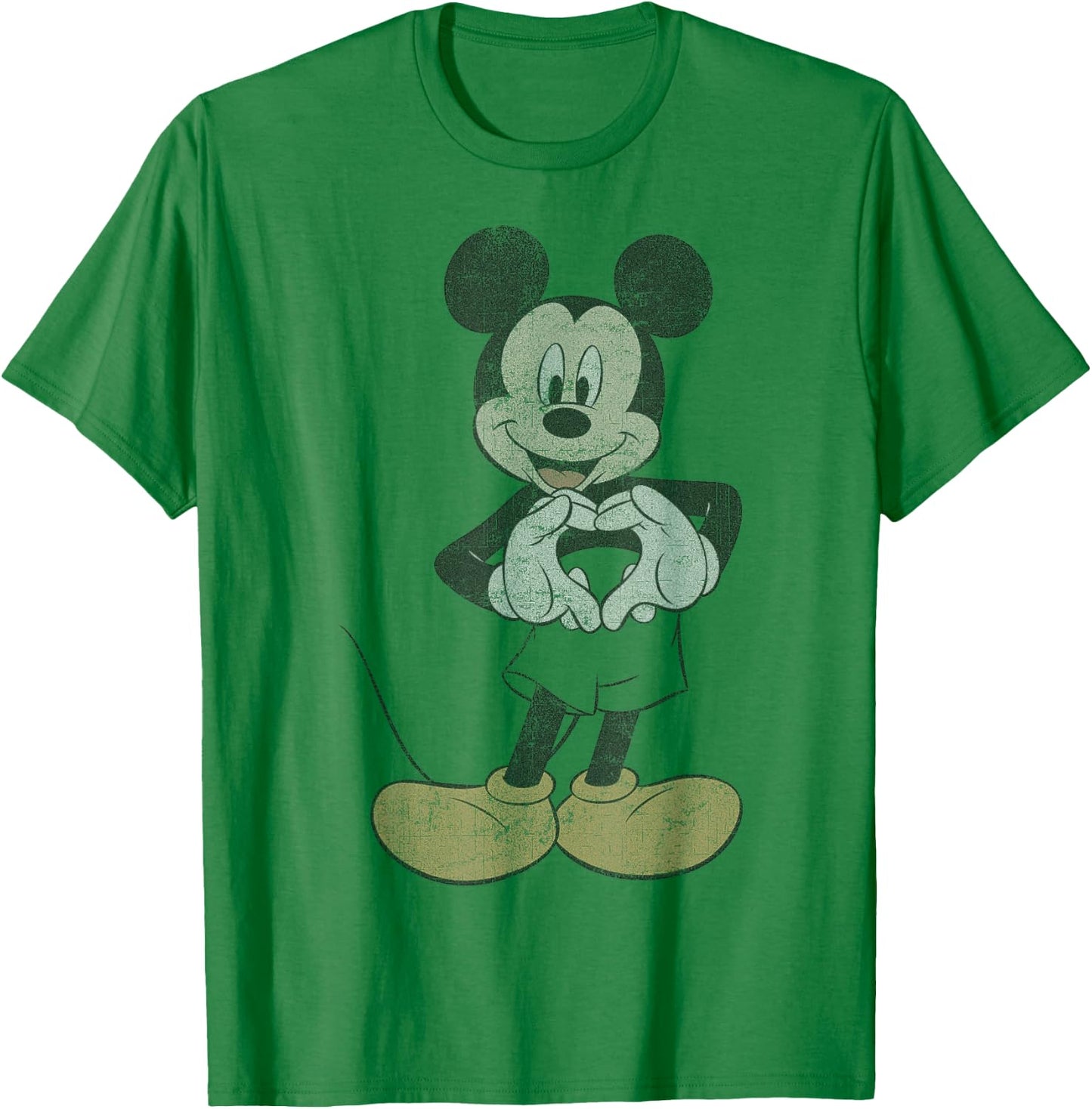 Disney Mickey and Friends Mickey Mouse Heart Hands Small T-Shirt - T-Shirt | Irish Green