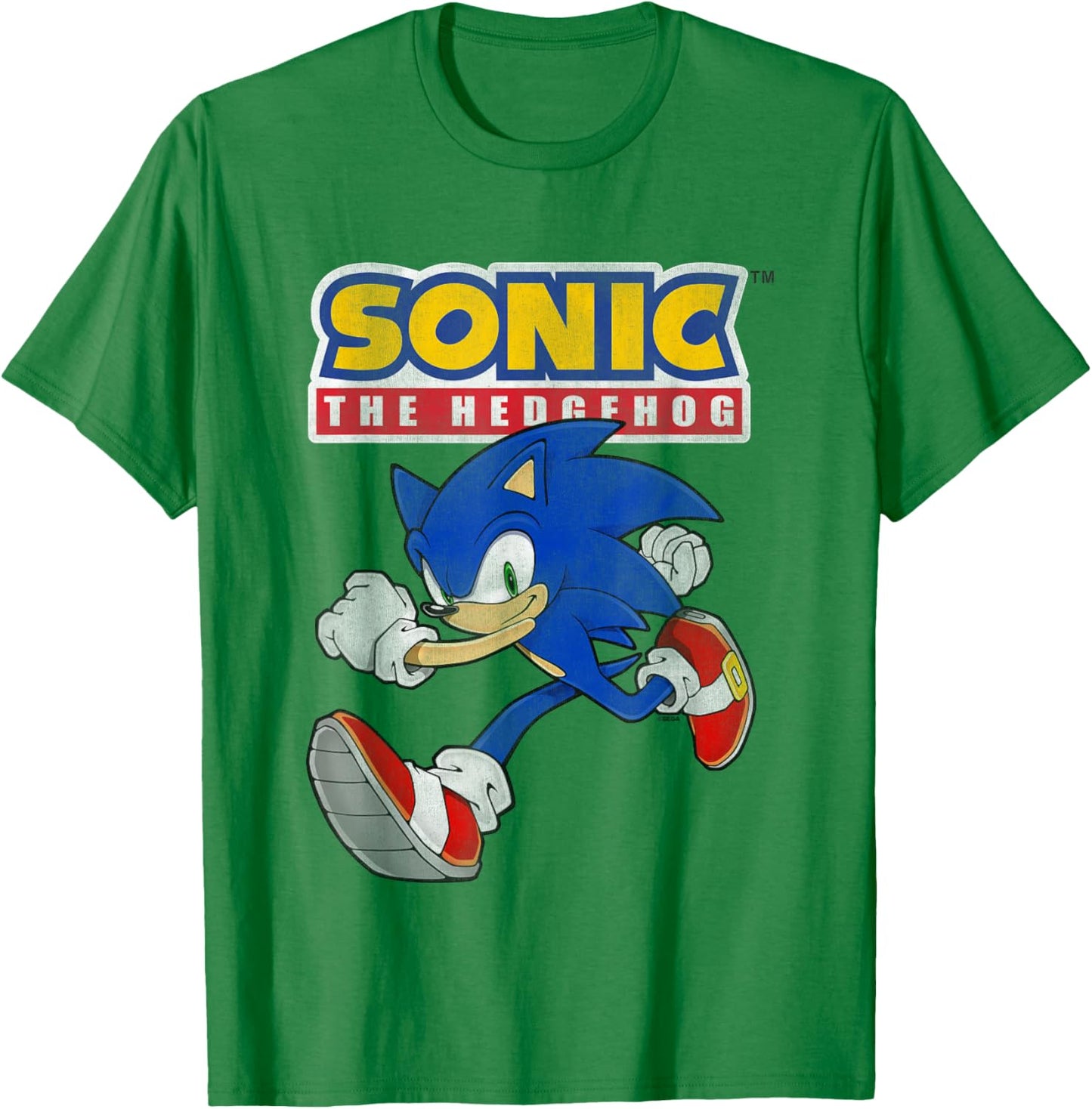 Sonic The Hedgehog Running Sonic Cool Portrait Vintage T-Shirt - T-Shirt | Irish Green