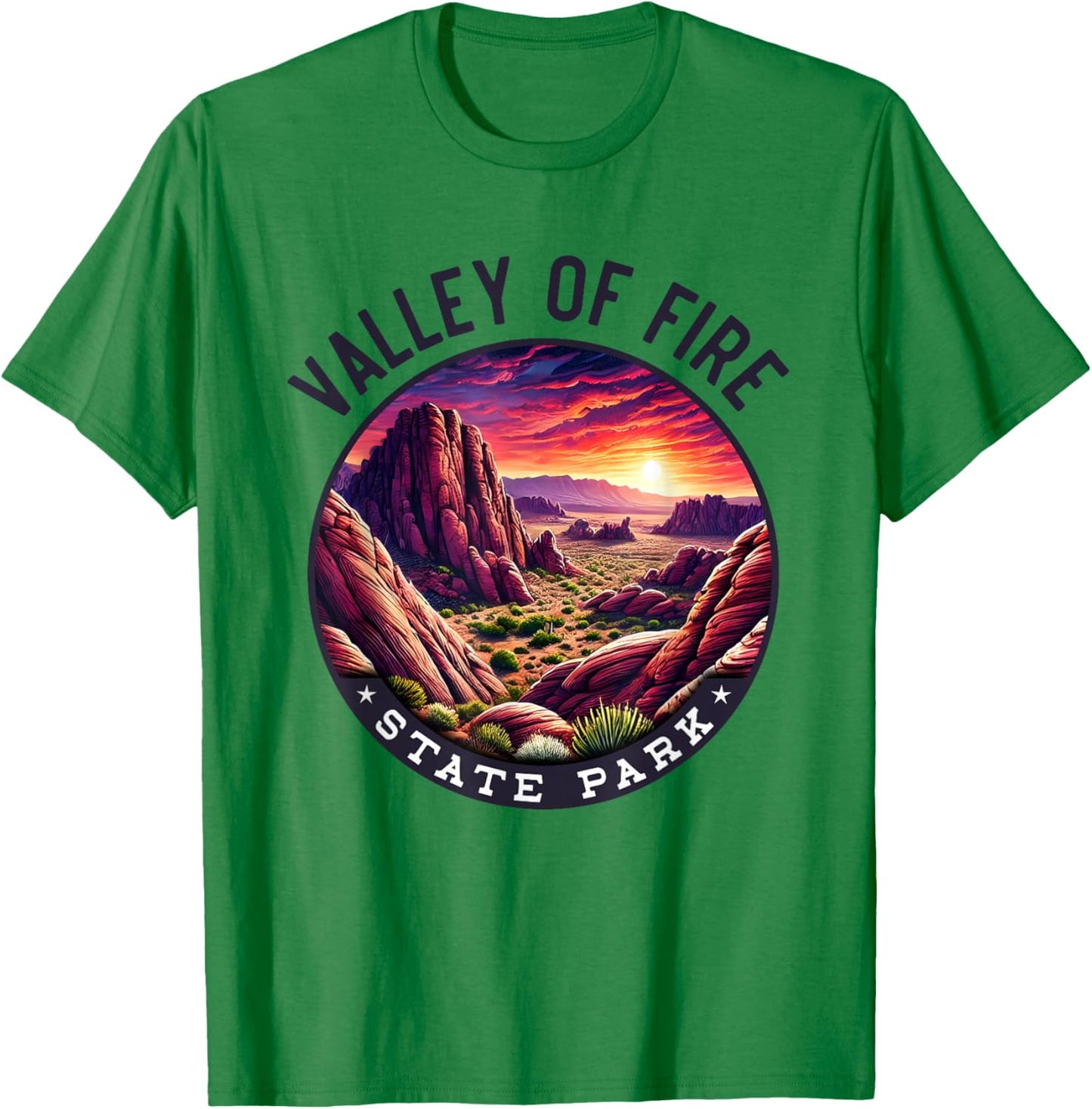 Valley of Fire Hiking Souvenir, Valley of Fire State Park T-Shirt - T-Shirt | Irish Green