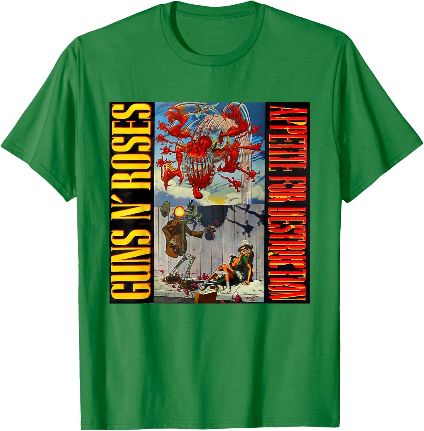 Official Guns N' Roses Appetite For Destruction T-Shirt - T-Shirt | Irish Green