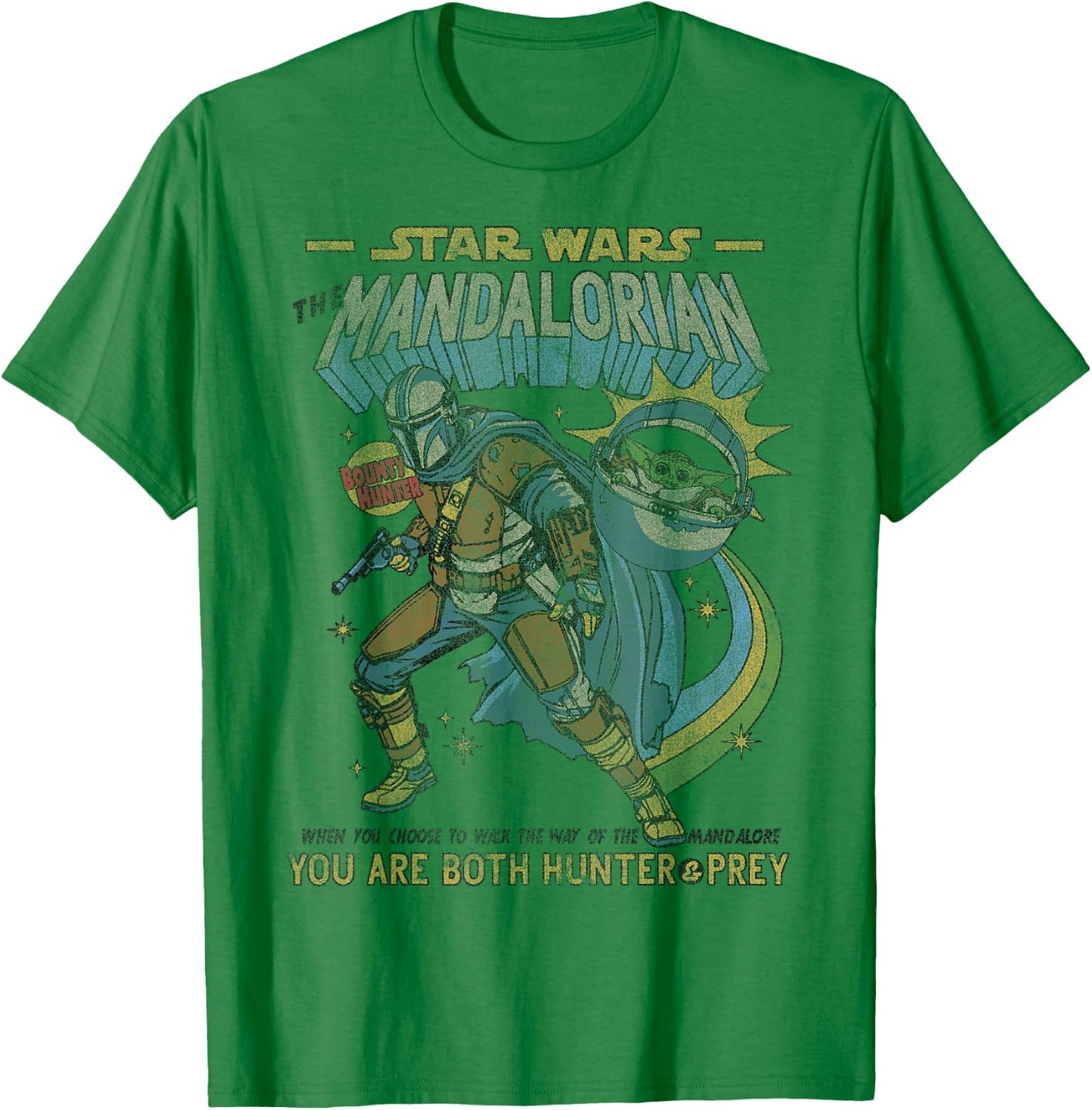Star Wars Mandalorian Comic Poster T-Shirt - T-Shirt | Irish Green