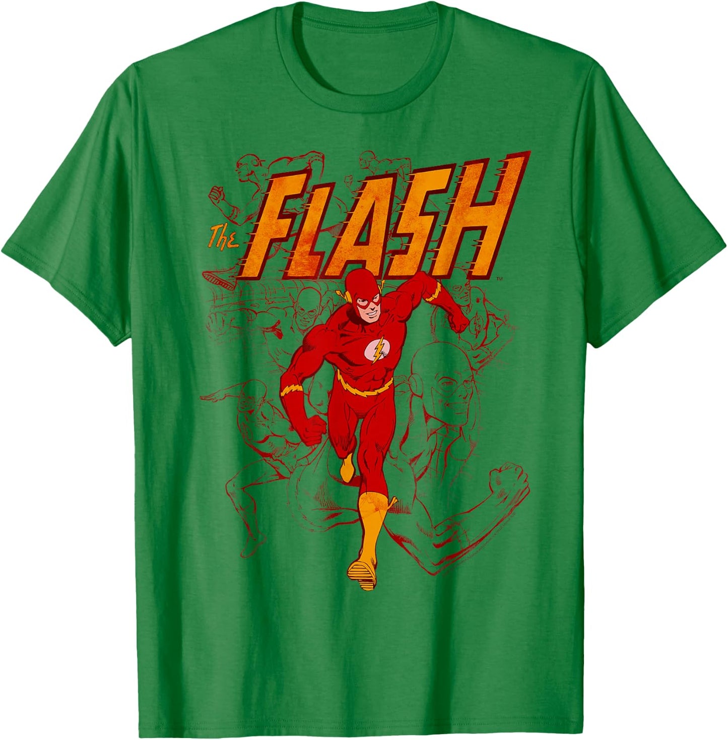 DC Comics The Flash Collage Mashup T-Shirt - T-Shirt | Irish Green