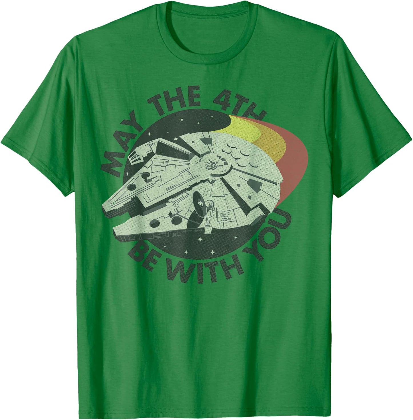 Star Wars Millennium Falcon May The 4th Be With You Retro T-Shirt - T-Shirt | Irish Green