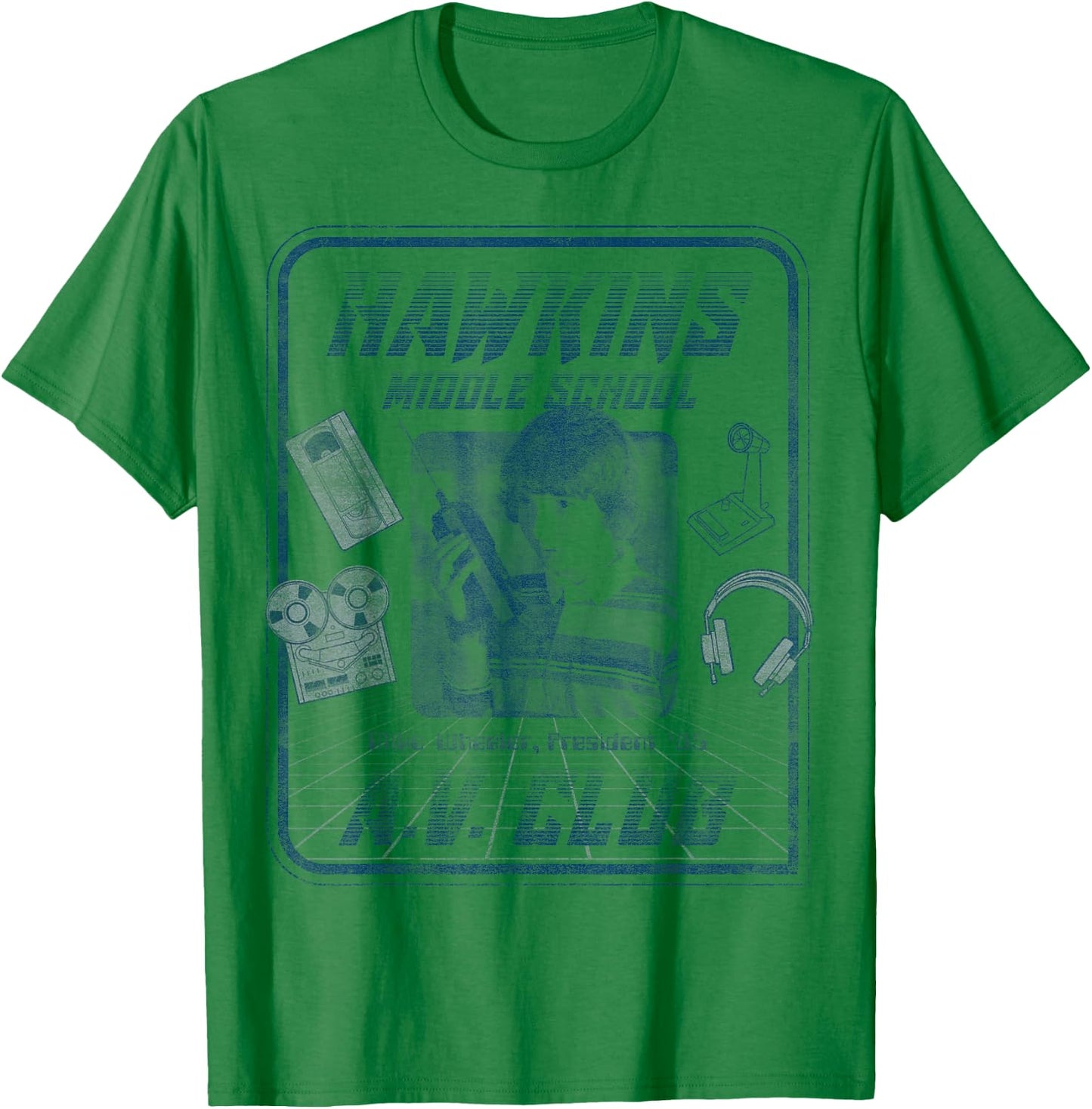 Netflix Stranger Things Mike Wheeler Hawkins A.V. Club T-Shirt - T-Shirt | Irish Green