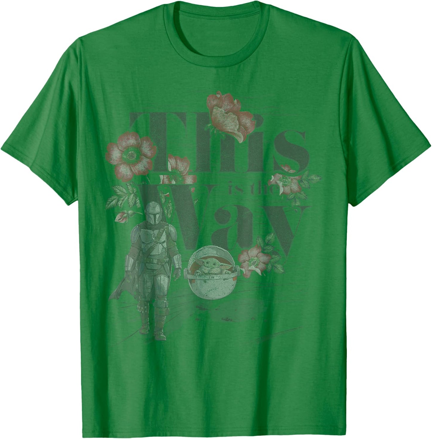 Star Wars The Mandalorian This Is The Way Floral T-Shirt - T-Shirt | Irish Green