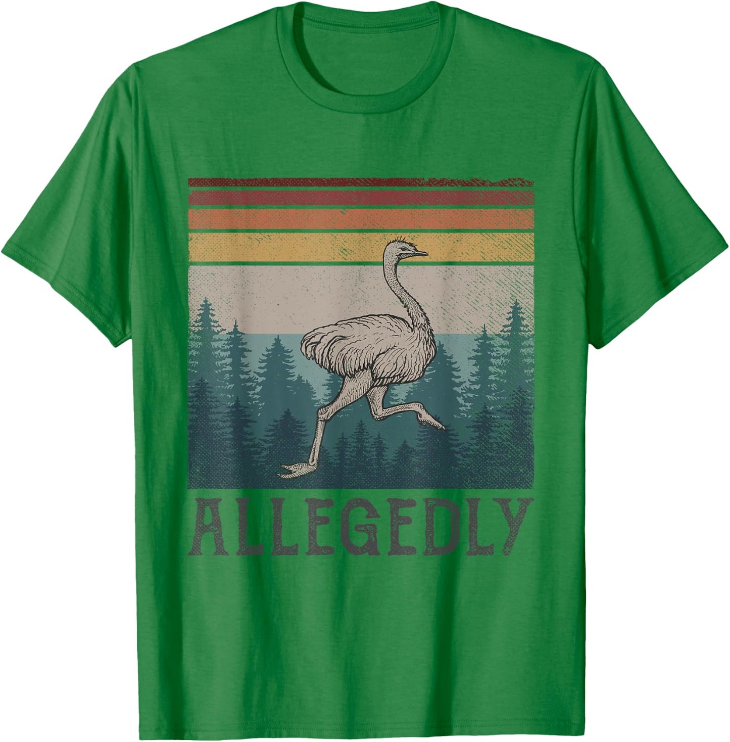 Allegedly Ostrich Vintage Retro Funny Bird Lover T-Shirt - T-Shirt | Irish Green