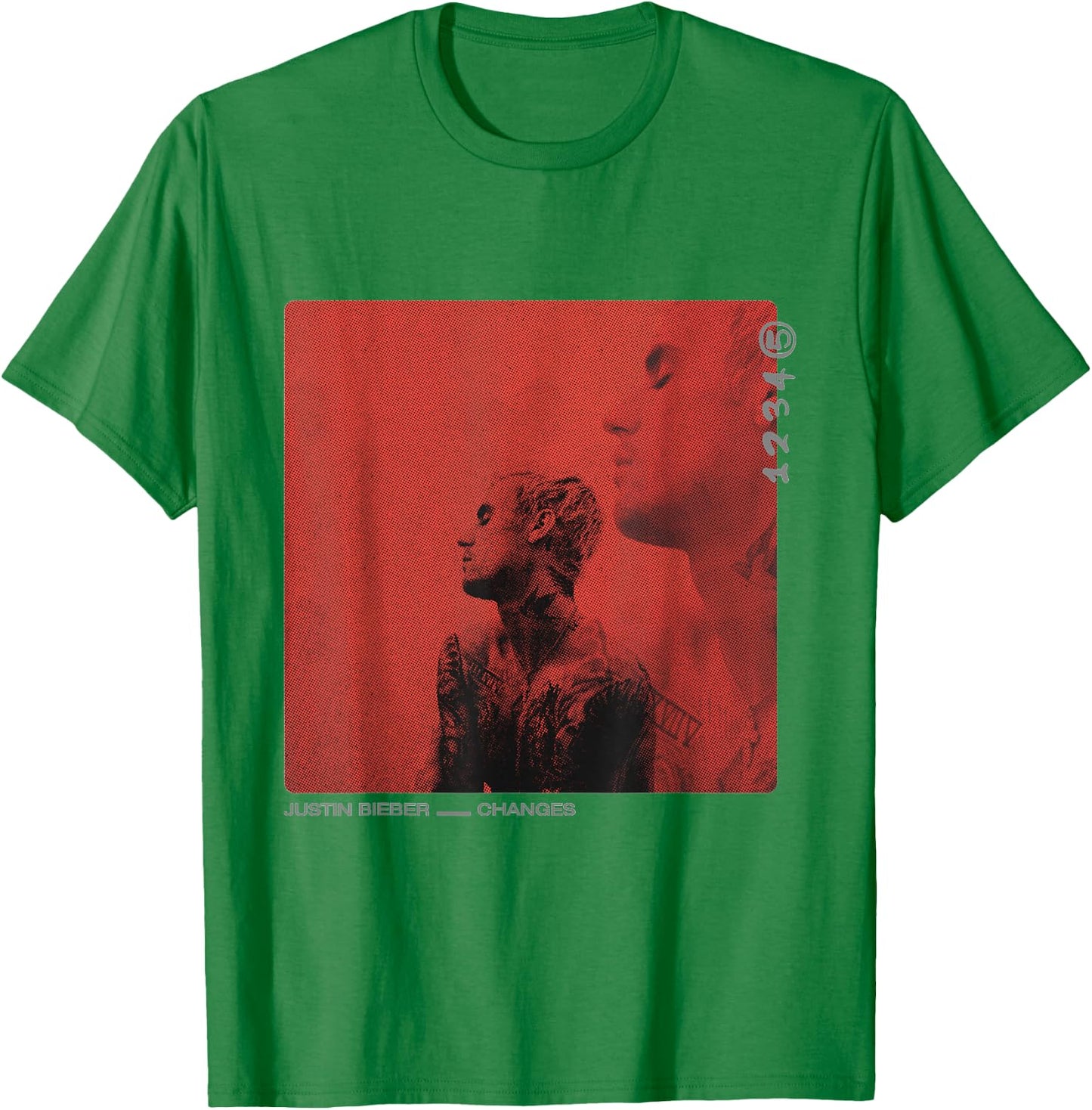 Justine Bieber Red Cover T-Shirt - T-Shirt | Irish Green